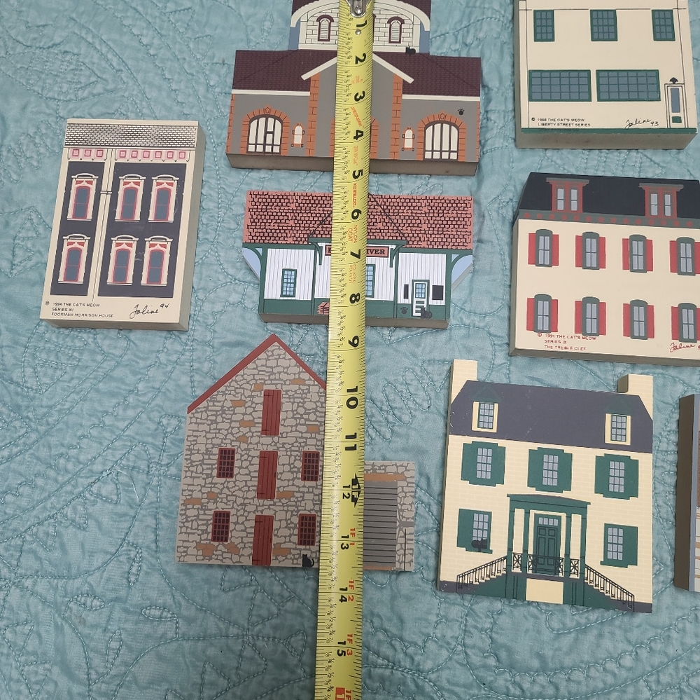 Cat's Meow Large Lot Of Charming Wooden Village Decor Set, Shelf Sitter, Country - Picture 10 of 10